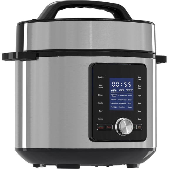 6.3 Quart Electric Pressure Cooker, Stainless Steel Multi Cooker Pressure, 24-in-1 Slow Cooker for Rice, Meat Stew, Porridge, Multigrain, Soup, Bean, Bake, Steam, Yogurt Maker