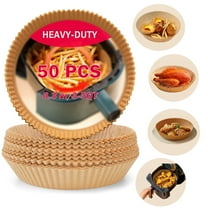 6.3” Round Air Fryer Liners, Disposable Non-Stick Heat-Resistant Parchment Paper, 50 Pcs