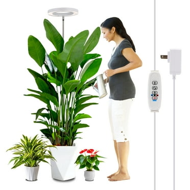 6.3 inch Grow Lights for Indoor Plants,Large Plant Light with 3 Timers, 10 Level Dimmable Brightness, Full Spectrum Plant Lamp, Height Adjustable for Tall Plants