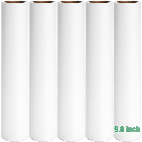 6.3 inch Lint Roller Refills Only, Extra Sticky Lint Remover Refills for Pet Hair Sticky Roller Refill Adhesive Tape Easy Peel 60 Sheets per Roll, Pack of 5, Total 300 Sheets (6.3'' Wide)