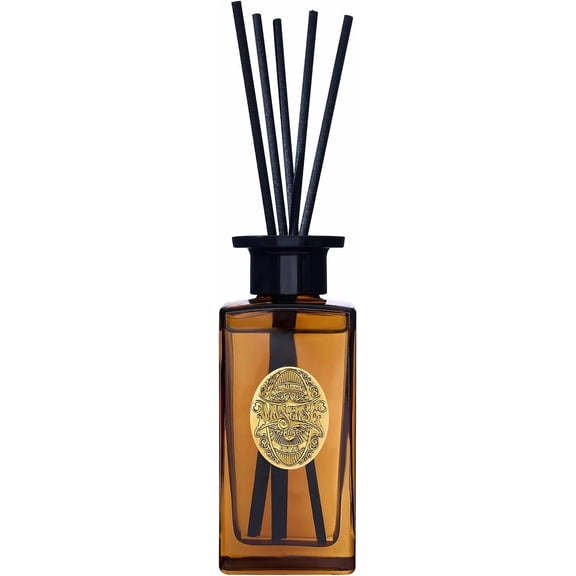 6.3 oz Large Reed Diffuser Set | Tobacco Teakwood Scent Oil Diffuser with Sticks | Hotel Collection Non-Toxic Essential Oil |for Bedroom Bathroom Living Room