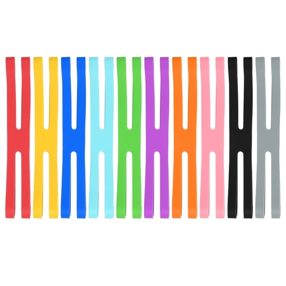 6.3 x 0.8 Inch 10 Pcs Silicone Elastic Rubber Wrapping Bands, Multi-Colors