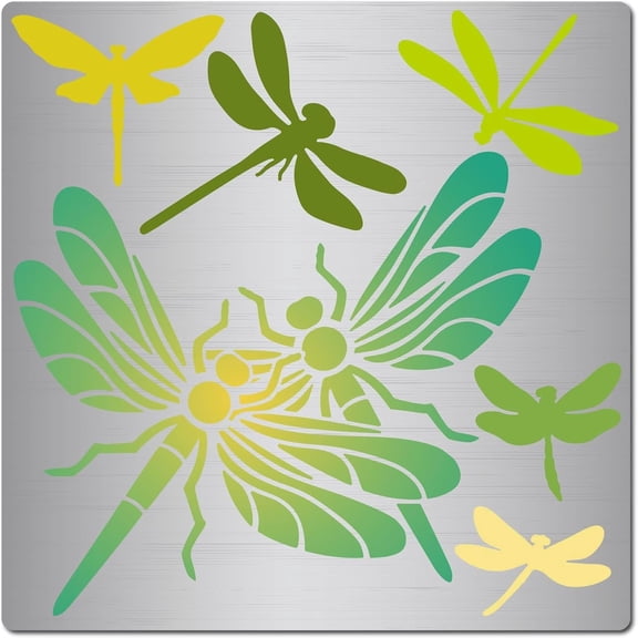6.3 x 6.3 Dragonfly Stencil Insect Metal Template Bookmark Reusable Flying Animal Stainless Steel Stencils