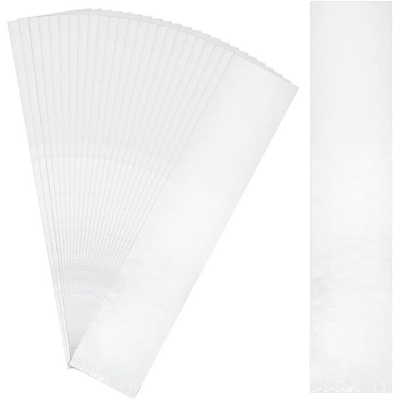 6×30inch 60 Pack Poster Bags 2.3 Mil Long Open-Ended Plastic Sleeves Transparent Storage Poster Tube for Wigs Posters Popcorn Blueprint Narrow Items Waterproof
