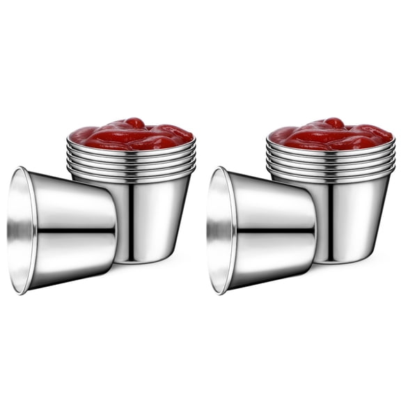 6 304 Stainless Steel Sauce Cups Reusable 12 Pcs Condiment Dip The Dressing Container Tomato Paste Kitchen Organizing