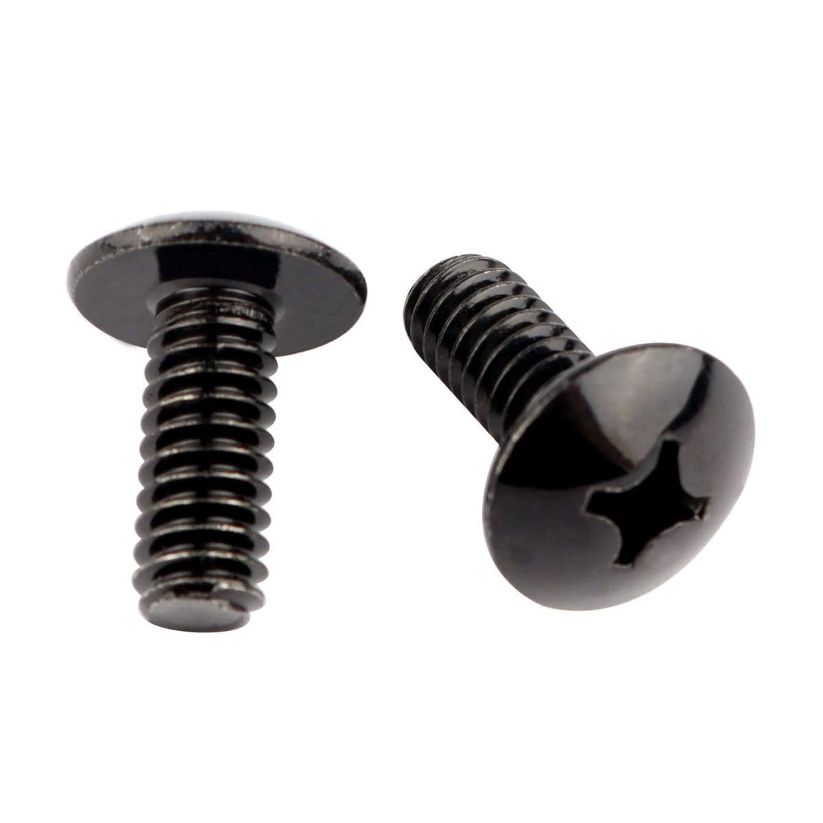 #6-32 1/4-inch roofing head cross-slotted machine screws, 304 stainless steel 18-8, fully threaded, black coated, 50 pcs