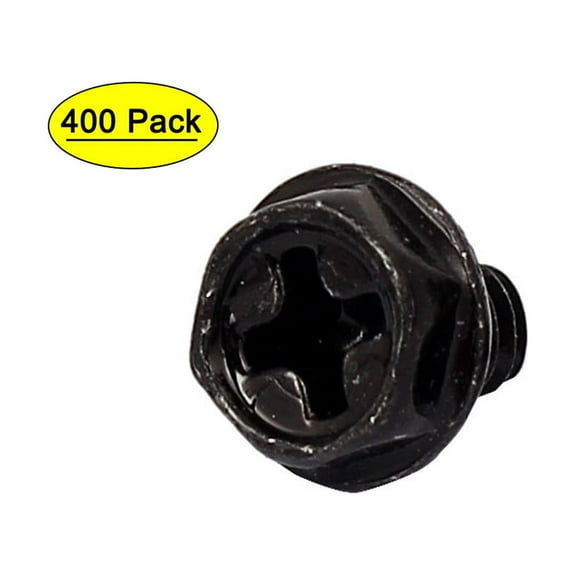 6#-32 Black Zinc Plated Hex  Head PC Computer Case Screw Fastener 400pcs
