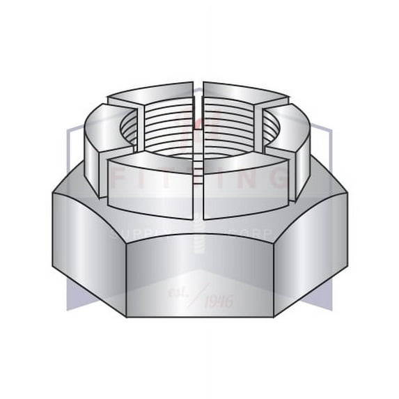 6-32 Flex Type Lock Nuts, Light Hex, Full Height, Steel, Cadmium Plated & Waxed (Quantity: 1000) Full Size: 6-32