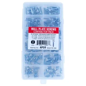 6/32 In. Screws Wall Plate Screw Assortment (300-Pack)