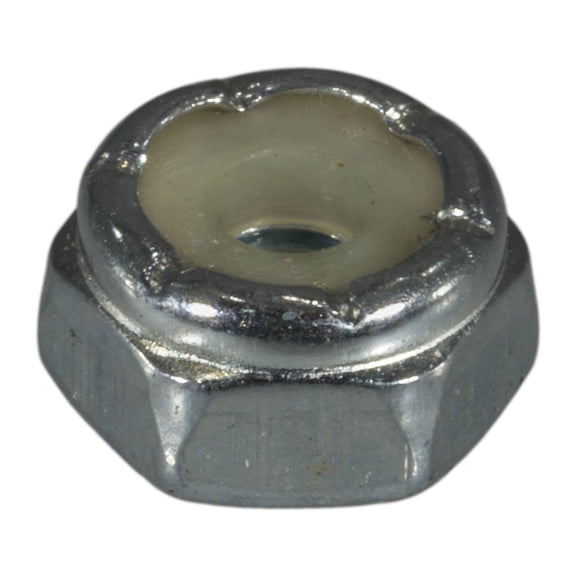 #6-32 Zinc Plated Grade 2 Steel Coarse Thread Nylon Insert Lock Nuts LNS-209