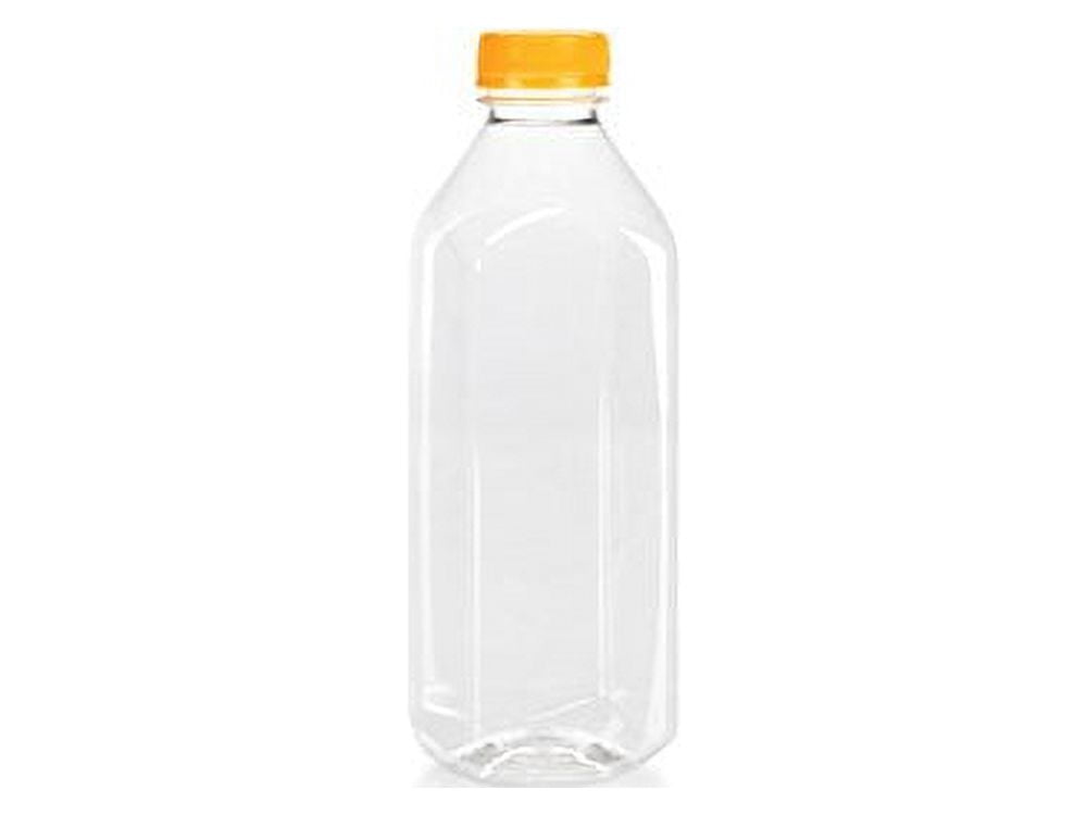 32 oz Clear Plastic Juice Bottle - 3 1/4L x 3 1/4W x 8H