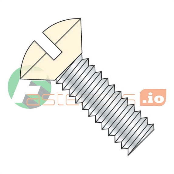 6-32 x 1 1/4" Machine Screws / Slotted / Oval (Ivory) / Steel / Zinc / Heads Painted Ivory (Quantity: 8,000 pcs)