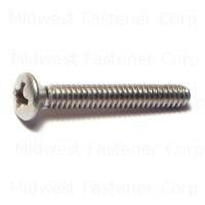 #6-32 x 1" 18-8 Stainless Steel Coarse Thread Phillips Oval Head Machine Screws MSOSS-067