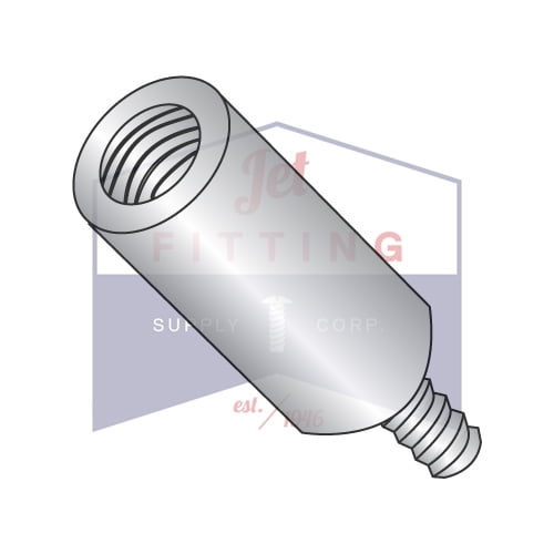 6-32 x 1/2" 1/4" OD Round Standoffs (Male-Female) | Brass | Nickel (Quantity: 500)