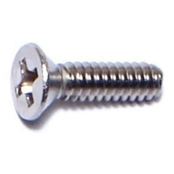 #6-32 x 1/2" 18-8 Stainless Steel Coarse Thread Phillips Flat Head Machine Screws MSFSS-176