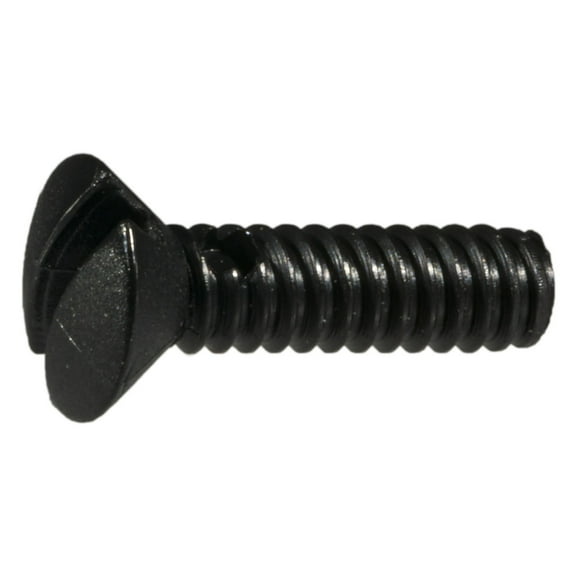 #6-32 x 1/2" Black Slotted Oval Coarse Threaded Switch Plate Screws (25 pcs.)