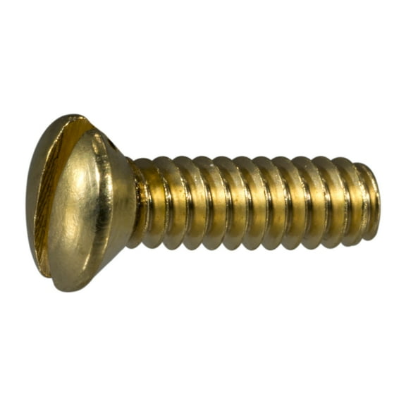#6-32 x 1/2" Brass Slotted Oval Head Machine Screws MSCOB-102 (48 pcs.)