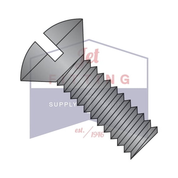 6-32 x 1/2" Machine Screws | Slotted | Oval Head | Steel | Black Zinc (Quantity: 10000)