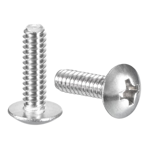 #6-32 x 1/2" Truss Head Phillips Machine Screws, Full Thread, 304 Stainless Steel, 50 Pack