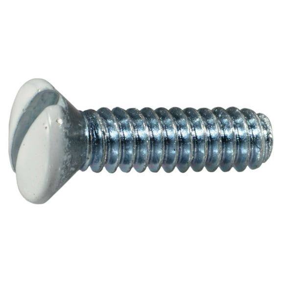 #6-32 x 1/2" White Slotted Oval Head Switch Plate Screws SPSW-074 (40 pcs.)