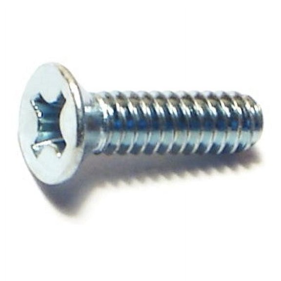 #6-32 x 1/2" Zinc Plated Steel Coarse Thread Phillips Flat Head Machine Screws MSCFS-102