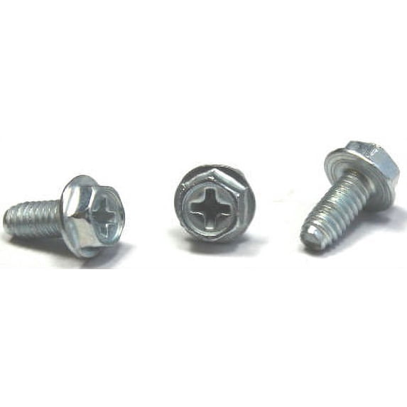 6-32 x 1/4" Trilobe Thread Forming Screws for Metal / Phillips / Hex Washer Head / Steel / Zinc - 10000 Piece Carton