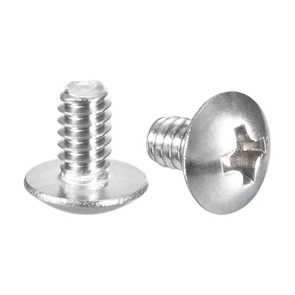 #6-32 x 1/4" Truss Head Phillips Machine Screws, Full Thread, 304 Stainless Steel, 50 Pack