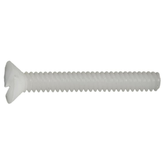 #6-32 x 1" Nylon Plastic Coarse Thread Slotted Flat Head Screws (20 pcs.)