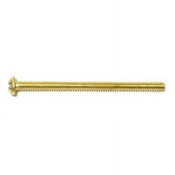 #6-32 x 2" Brass Coarse Thread Slotted Round Head Machine Screws (24 pcs.)