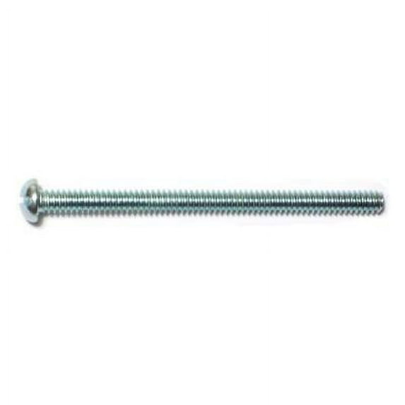 #6-32 x 2" Zinc Plated Steel Coarse Thread Slotted Round Head Machine Screws MSCRS-178