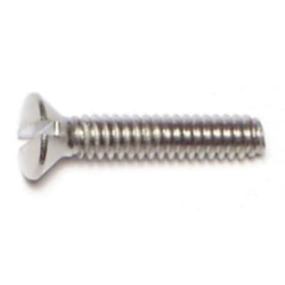 #6-32 x 3/4" 18-8 Stainless Slotted Oval Machine Screws MSOSS-064 (30 pcs.)
