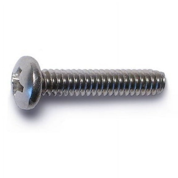 #6-32 x 3/4" 18-8 Stainless Steel Coarse Thread Phillips Pan Head Machine Screws MSPSS-080