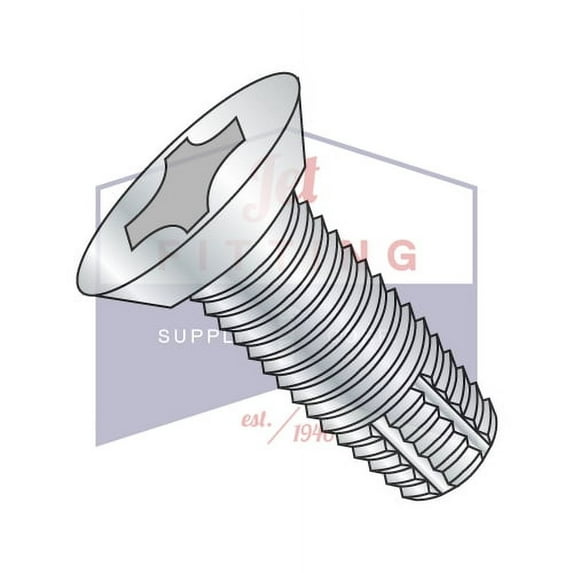 6-32 x 3/4" Type F Thread Cutting Screws | Phillips | Flat Undercut Head | Steel | Zinc (Quantity: 10000)