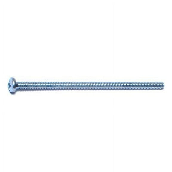 #6-32 x 3" Zinc Plated Steel Coarse Thread Phillips Pan Head Machine Screws MSCPS-106