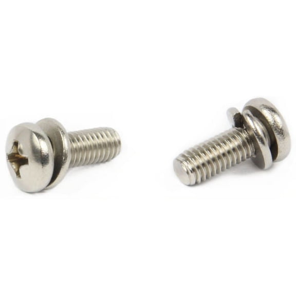 6-32 x 5/16" SEMS Screws / Split Lock Washer / Phillips / Pan Head / 18-8 Stainless Steel - 5000 Piece Carton