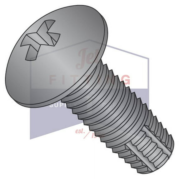6-32 x 5/16" Type F Thread Cutting Screws | Phillips | Truss Head | Steel | Black Zinc (Quantity: 10000)
