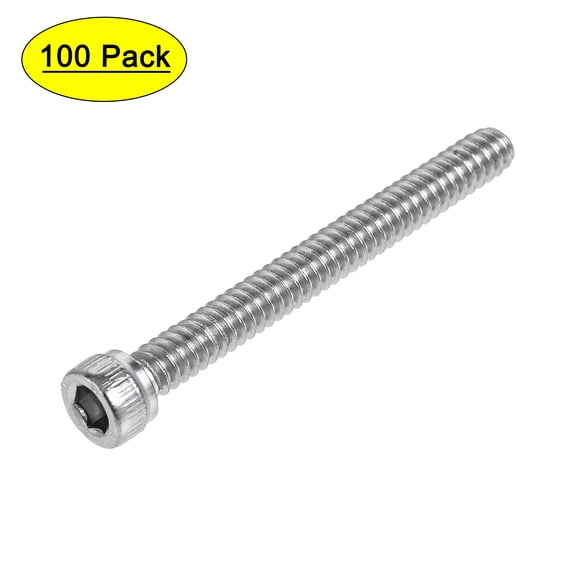 #6-32x1-1/4" Hex Socket Bolts 304 Stainless Steel Polished 100 Pack