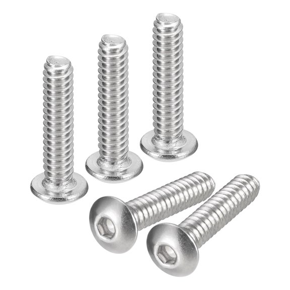 #6-32x5/8" Button Head Socket Cap Screws, 50 Pack 304 Stainless Steel Screws