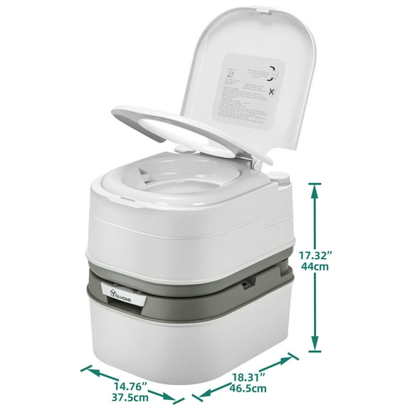 6.34 Gallon Portable Toilet,Camping Porta Potty Boat RV Toilet 24 Liters