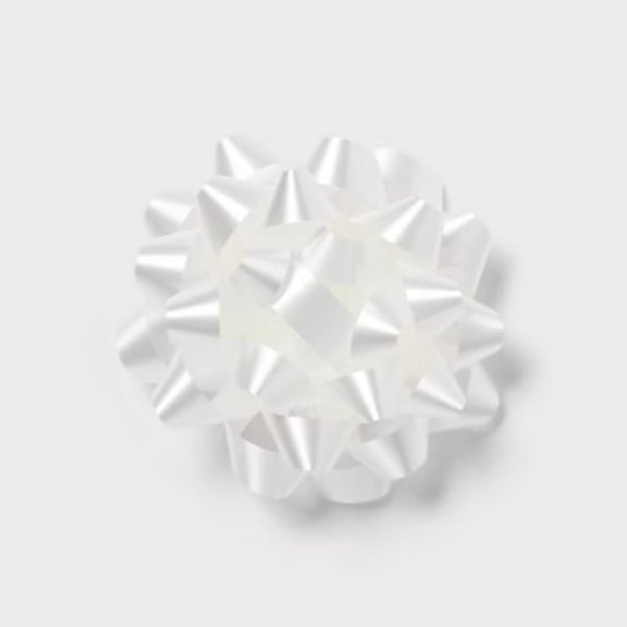 6" Large White Gift Bow - Giant Present Bow for Gift Wrapping, Baby Shower, Easter, All Occasions