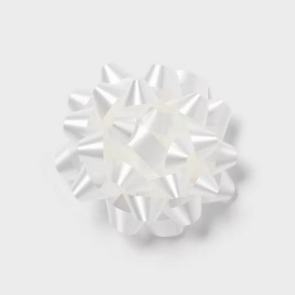 6" Large White Gift Bow - Giant Present Bow for Gift Wrapping, Baby Shower, Easter, All Occasions