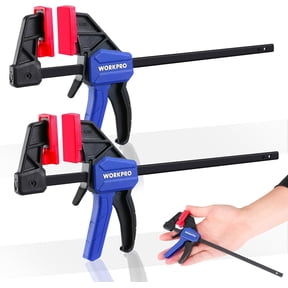 6" Mini Bar Clamps for Woodworking, One-Handed Clamp/Spreader, Light-Duty Screw-Change F Clamp with 50lbs Load Limit, 2PC