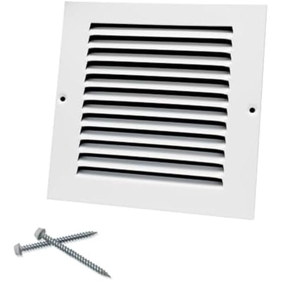 6"W x 6"H [Duct Opening Size] Steel Return Air Grille, Air Return Vent Cover for Ceiling and Sidewall - HVAC Air Vent Covers - [Outer Dimensions: 7.75"W x 7.75"H]