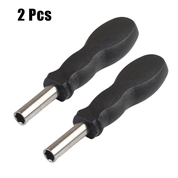 6.35 mm Hex Screwdriver Handle for 1/4" Bits, Ergonomic Plastic & 45# Steel Construction, Compact 113 mm Home Repair Hand Tool (2-Pack)