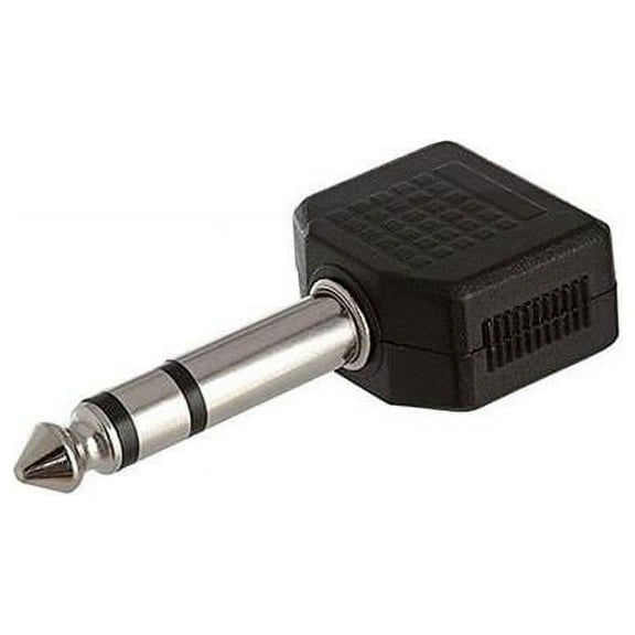 6.35 mm Stereo Plug to 2 x 3.5 mm Stereo Jack Adapter