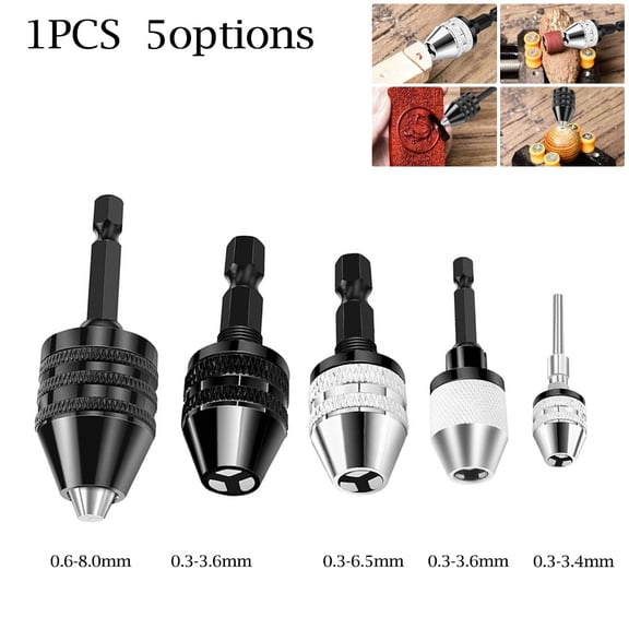 6.35Mm Hex Shank Quick Change Keyless Drill Bit Chuck Adapter Converter Tool 0.6-8.0Mm YIWEI