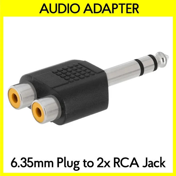 6.35Mm To 2Rca Splitter 1/4" To Two Rca Stereo Audio Adapter Connector Converter