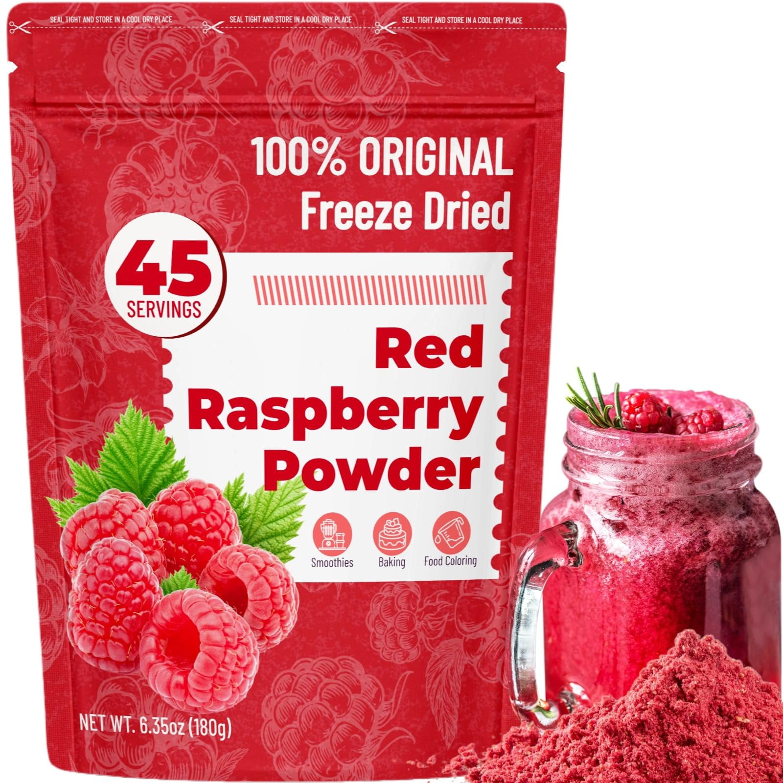 6.35Oz Freeze Dried Raspberry VTF5 Powder - Original Red Raspberry ...