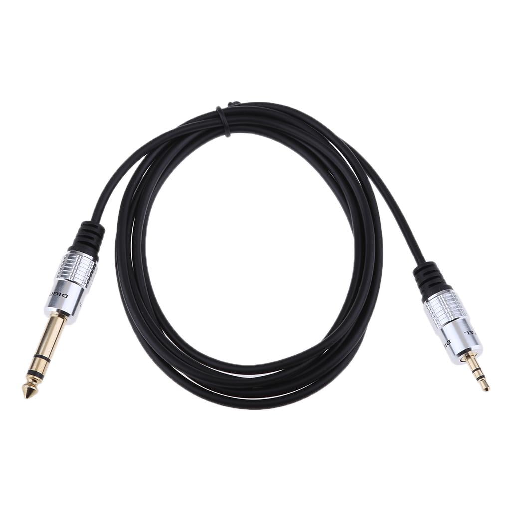 6.35mm 1/4 Inch Stereo Plug To 3.5mm Audio Convertor Adapter Cable, For Mic Amplifie, Home