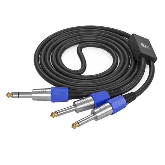 6.35mm 1/4inch Splitter Adapter Cable Male to Double Male Single Channel/Double Channel Stereo Y Type Aux Cord Wire